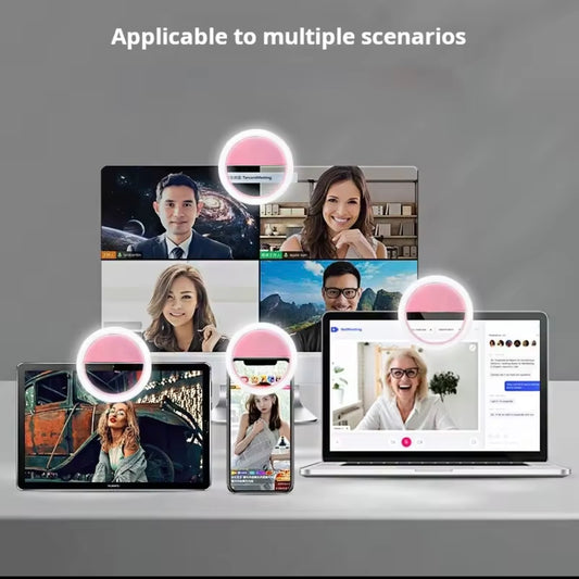 Rechargeable Mini LED Ring Light SelfieCamera with 30 RGB Modes Flexible Features