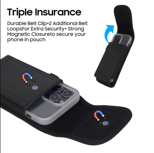 PU Leather Case Pouch Holster Belt Loop for iPhone Waist Bag for Men