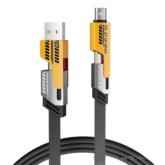 4-in-1 Fast Charging Cable with Voltage Display – 65W Multi-Function USB Cord for Car & Home - Everyday essentials