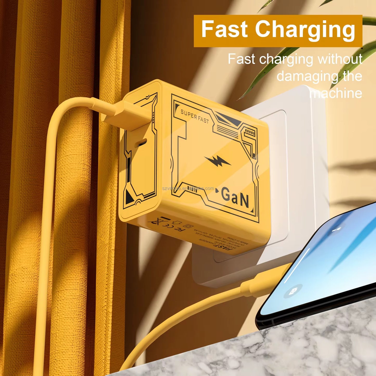1⚡ Power Duo: 120W GaN Fast Charger + 4-in-1 Fast Charging Cable (US Plug)